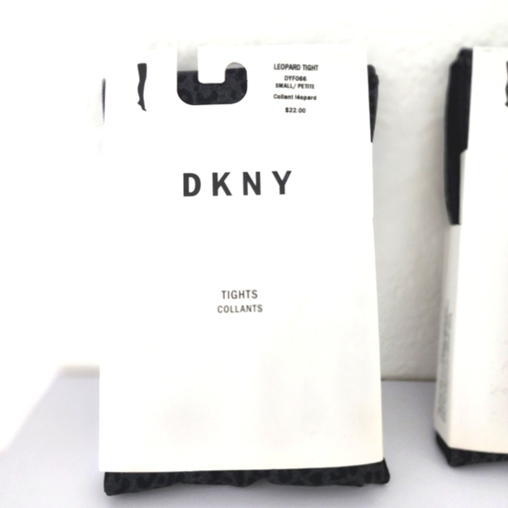 DKNY Opaque Leopard Patterned Tights 2 packs. Size Small